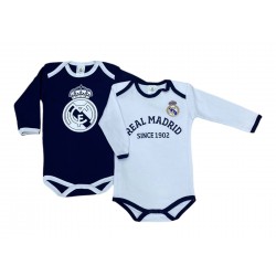 Pack 2 Bodys Real Madrid Manga Larga Color Blanco
