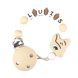 Catena in silicone personalizzata con cervo beige