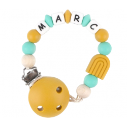 Catena in silicone personalizzata color senape arcobaleno