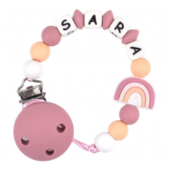 Catena in silicone Rainbow Blush personalizzata