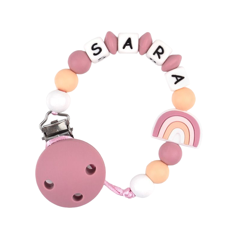 Cadenita de silicona Arcoiris Blush personalizada