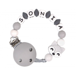 Catena in silicone personalizzata Grey Fox