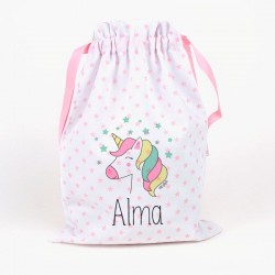 Sacchetto pranzo o merenda unicorno personalizzato