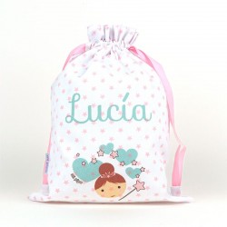 Sacco pranzo o merenda HADA personalizzato