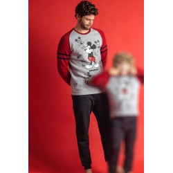 Pijama Hombre Invierno Afelpado MICKEY MOUSE Gris