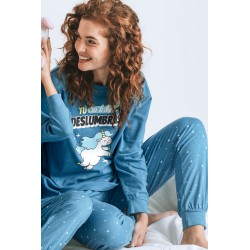 Pijama femminile inverno MR meraviglioso Aqua