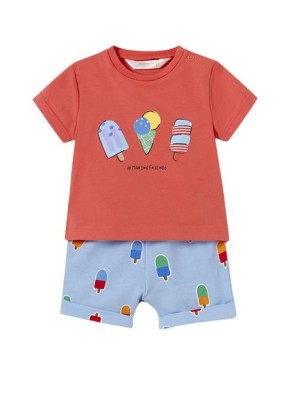 Conjunto Pantalón Corto Bebé MAYORAL Color Papaya