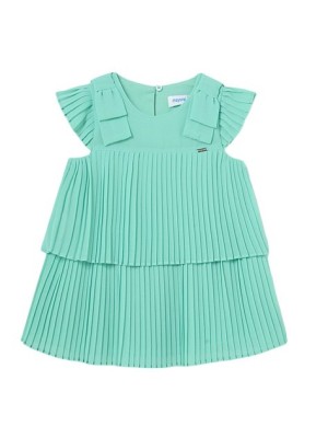 Vestido plisado lazos bebé MAYORAL