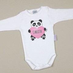 Body Bebé Personalizado con nombre estampado Panda...
