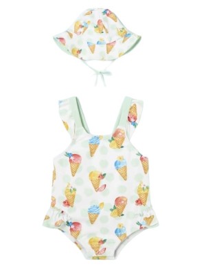 Bañador con gorro recién nacida MAYORAL Pera