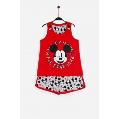 Pijama de Verano para Niña DISNEY Mickey Mouse Color ROJO