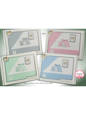 copy of Juego de Sabanas Coche Bebé INTERBABY Gofre ROSA