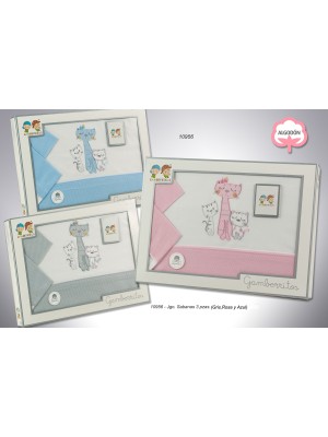 copy of Juego de Sabanas Coche Bebé INTERBABY Gofre ROSA