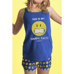 Pijama Verano Niña Tirantes SMILEY Color Azul