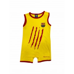 Pelele Verano para Bebé Recién Nacido FC Barcelona Color Amarillo