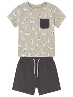 Conjunto Mayoral Camiseta DINOSAURIOS y pantalón Regaliz