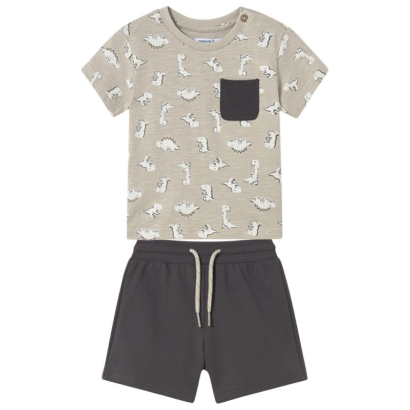 Conjunto Mayoral Camiseta DINOSAURIOS y pantalón Regaliz