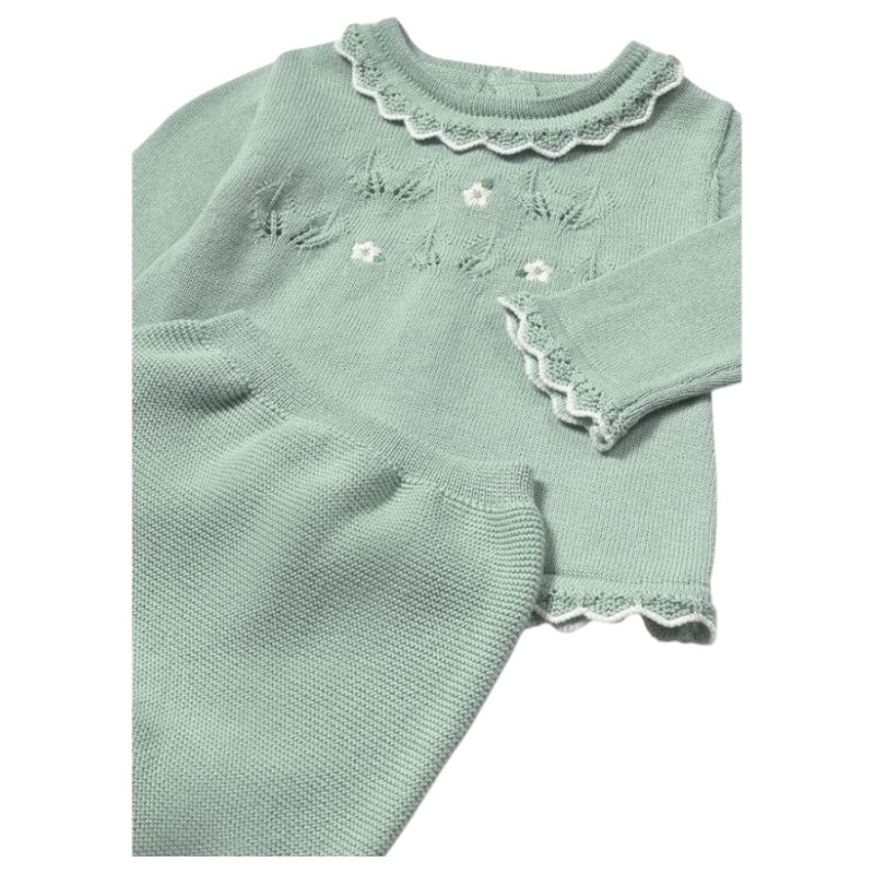 Conjunto Polaina y Jersey Tricot MAYORAL recién nacida MENTA