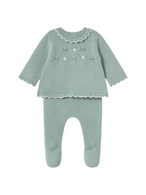 Conjunto Polaina y Jersey Tricot MAYORAL recién nacida MENTA
