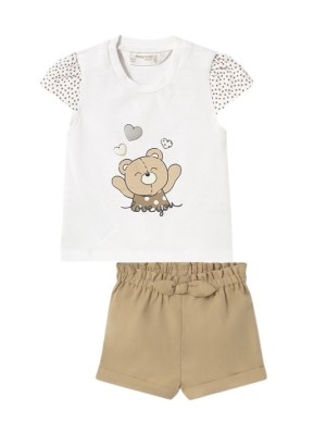Conjunto Bebé Niña Verano Osito MAYORAL Color Galleta