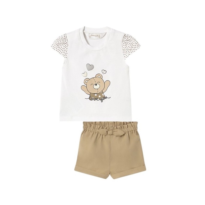 Conjunto Bebé Niña Verano Osito MAYORAL Color Galleta
