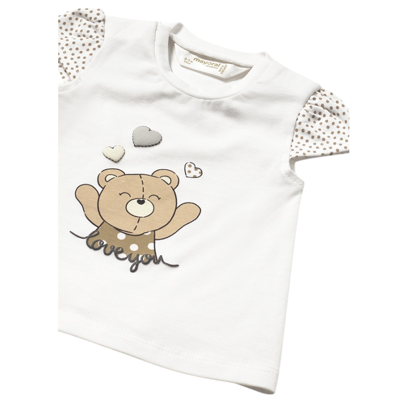 Conjunto Bebé Niña Verano Osito MAYORAL Color Galleta
