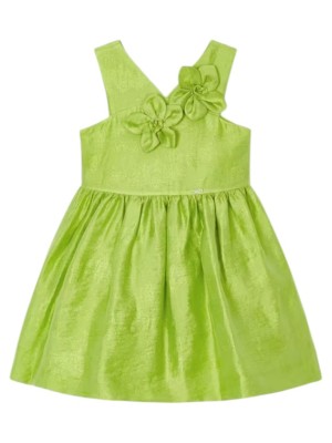 Vestido flores relieve lino niña MAYORAL Kiwi