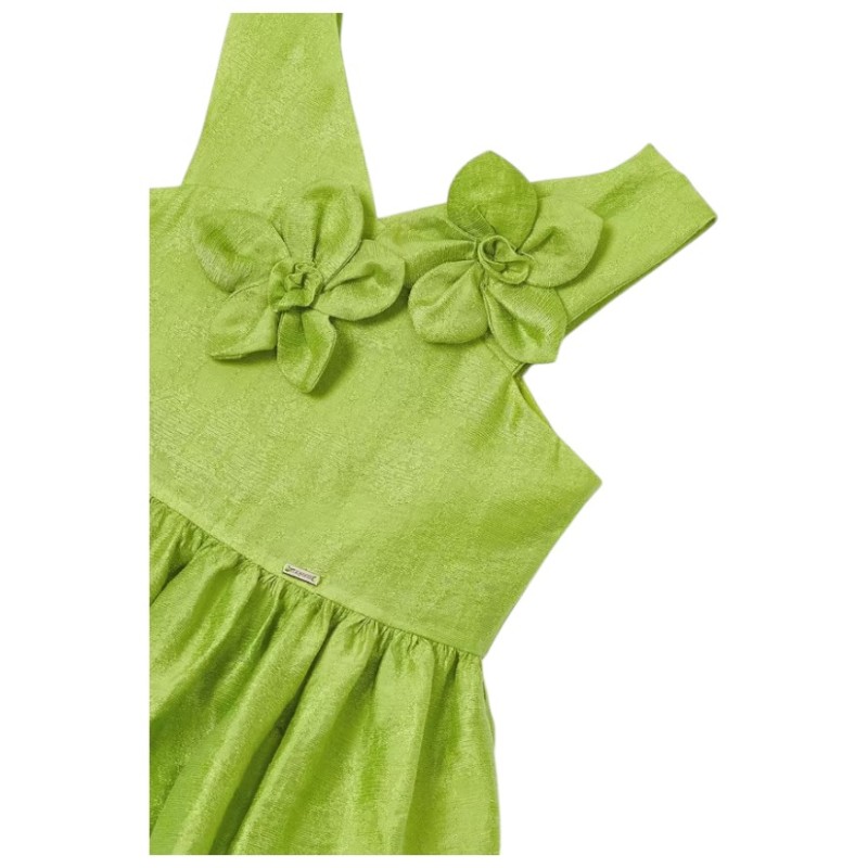 Vestido flores relieve lino niña MAYORAL Kiwi