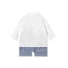 Conjunto pantalón corto y camisa con chaleco recién nacido