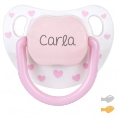 Chupete BABY CHIC Blanco Rosa Nombre Personalizado