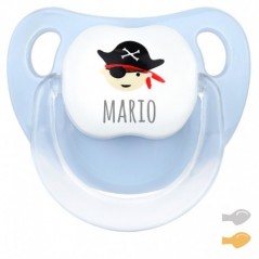 Chupete bebê Decote Pirata azul personalizado