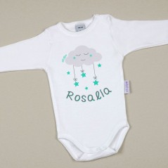 Body Bebé Personalizado con nombre Nube Menta