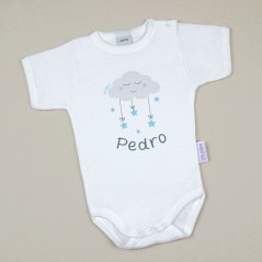 Body Bebé Personalizado con nombre Nube Azul