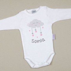 Body Bebé Personalizado con nombre Nube Rosa