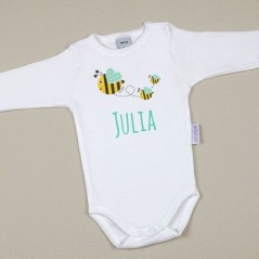 Body Bebé Personalizado con nombre Abejas