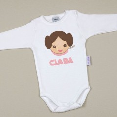 Body Bebé Personalizado con nombre estampado Princesa Leia