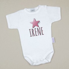 Body Bebé Personalizado con nombre estampado Estrella Rosa