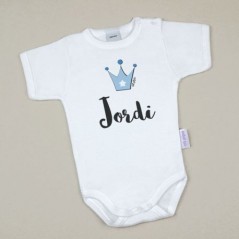 Body Bebé Personalizado con nombre estampado Corona Azul