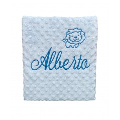 Dots Baby Color AZUL Embroidered Name + Drawing TURQUESA