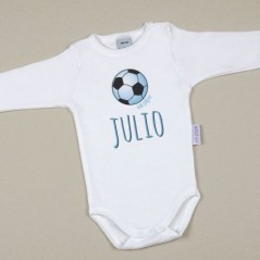 Body Bebé Personalizado con nombre estampado Balón Azul