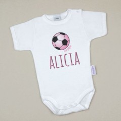 Body Bebé Personalizado con nombre estampado Balón Rosa