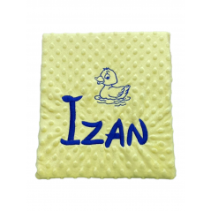 Dots Baby Color AMARILLO Embroidered Name + Drawing AZUL...